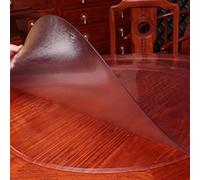 Genérico Protector de mesa redondo transparente de 21,7 pulgadas, mantel de PVC impermeable de plástico, tapete protector de vinilo antiarañazos de 2 mm de grosor para comedor