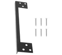 Genérico Protector de Pestillo de Seguridad Diseño en L Acero Inoxidable Negro Instalación Fácil y Solución Práctica para Protección para Puertas Abatibles Hacia