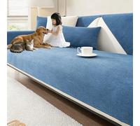 Genérico Protector De Sofá Combinado Silicona Antideslizante Lavable A MáQuina Resistente Manchas Protector De Sofá(Blue,110x210cm)