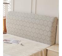 Genérico Protectora elástica de Franela con patrón Cabecero Cama 180, tamaño Queen King Cabeceros Cama 150 a Prueba de Polvo, para decoración de Dormitorio Flor - Gris Claro 86.6 Pulgadas / 220 cm