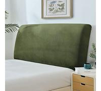 Genérico Protectora elástica de Terciopelo Cabeceros Cama 150 Queen California King Cabecero Cama 180 a Prueba de Polvo para decoración de Dormitorio Medio - Ceniza Longitud del Cabezal (47"-55")