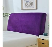 Genérico Protectora elástica de Terciopelo Cabeceros Cama 150 Queen California King Cabecero Cama 180 a Prueba de Polvo para decoración de Dormitorio Púrpura Longitud del Cabezal (47"-55")