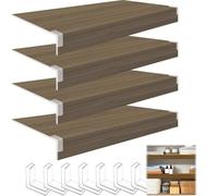 Genérico Protectores de estantes de Alambre marrón para despensa y armarios - 4 Piezas, 51 cm de Ancho x 46 cm de Largo, Protectores de estantes de Alambre de Madera duraderos para soluciones de Alma