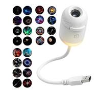 Genérico Proyector Cielo Estrellado | Lámpara USB con Intensidad Ajustable | Proyector Galáctico Estelar Giratorio 360° con 24 Diapositivas | para Coche Hogar Salón Dormitorio Hotel Camping