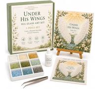 Genérico Psalms of Comfort & Strength Sea Glass Art Kit for Adults, Christian DIY Craft Kit Wall Decor, Religious Gift for Women, with Inspirational Bible Verse Design, Faith Home Decor Wall Art (D)