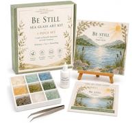 Genérico Psalms of Comfort & Strength Sea Glass Art Kit for Adults, Christian DIY Craft Kit Wall Decor, Religious Gift for Women, with Inspirational Bible Verse Design, Faith Home Decor Wall Art (A)