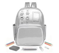 Genérico PU Bag,Cute Badge Display Organizer Purse | 30x14x33cm Stylish Badge Display Backpack,Versatile Carry Convenience For Work Fitness Everyday Sports Travel Luggage Hiking Comic Con Outdoors