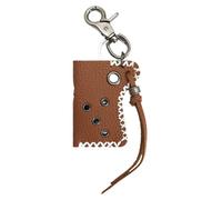 Genérico Pu Leather Tool Bag Keychain, Outdoor Organizer Pendant, 3.15x2.48x0.79 Inches Metal Rivets, Punk Style Modern Ornament Key Ring for Men, Women, Teens, Couples, Friends