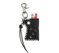 Genérico Pu Leather Tool Bag Keychain, Outdoor Organizer Pendant, 3.15x2.48x0.79 Inches Metal Rivets, Punk Style Modern Ornament Key Ring for Men, Women, Teens, Couples, Friends