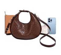 Genérico PU Leather Tote Bag - Synthetic Satchel for Daily Commuting | Crescent-Shaped Silhouette with Zippered Closure & Soft Fabric Lining for Mothers, Teens, Executives and Vacationers