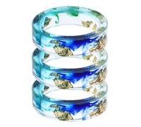 Genérico Pubyfun Everring, Sherum Everring, Clear Resin Wedding Band Fashion Resin Cocktail Ring, Transparent Acrylic Dry Flower Design (E,9)