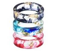 Genérico Pubyfun Everring, Sherum Everring, Clear Resin Wedding Band Fashion Resin Cocktail Ring, Transparent Acrylic Dry Flower Design (H,8)