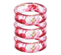 Genérico Pubyfun Everring, Sherum Everring, Clear Resin Wedding Band Fashion Resin Cocktail Ring, Transparent Acrylic Dry Flower Design (F,6)