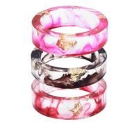 Genérico Pubyfun Everring, Sherum Everring, Clear Resin Wedding Band Fashion Resin Cocktail Ring, Transparent Acrylic Dry Flower Design (J,7)