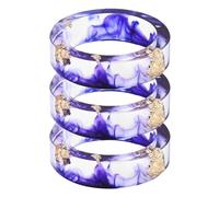 Genérico Pubyfun Everring, Sherum Everring, Clear Resin Wedding Band Fashion Resin Cocktail Ring, Transparent Acrylic Dry Flower Design (A,6)