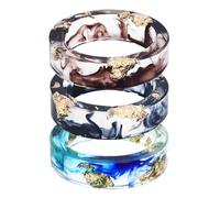 Genérico Pubyfun Everring, Sherum Everring, Clear Resin Wedding Band Fashion Resin Cocktail Ring, Transparent Acrylic Dry Flower Design (K,6)