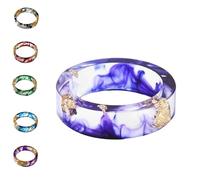 Genérico pubyfun everring，Yoolif Everring,Sherum Sheremart Ever Ring,Handmade Transparent Acrylic Resin Dry Flower Clear Ring Gift，Bands for Wedding Band Engagement Rings Cocktail Party (Purple,17mm)