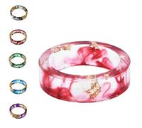 Genérico pubyfun everring，Yoolif Everring,Sherum Sheremart Ever Ring,Handmade Transparent Acrylic Resin Dry Flower Clear Ring Gift，Bands for Wedding Band Engagement Rings Cocktail Party (Red,21mm)