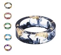 Genérico pubyfun everring，Yoolif Everring,Sherum Sheremart Ever Ring,Handmade Transparent Acrylic Resin Dry Flower Clear Ring Gift，Bands for Wedding Band Engagement Rings Cocktail Party (Black,19mm)