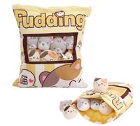 Generico Pudding Gato de dibujos animados suave abrazable Animal Snack Gato Coche Sala de estar Dormitorio Sofá Dormitorio Apartamento Confort