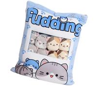 Generico Pudding Gato de dibujos animados suave abrazable Animal Snack Gato Coche Sala de estar Dormitorio Sofá Dormitorio Apartamento Confort