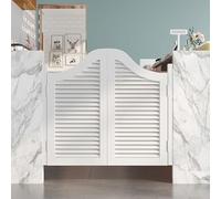 Genérico Puerta Abatible de Café, Puerta Abatible de Madera Maciza para Interiores, Puerta Vaiven de Cierre Automático, para Salón, Cocina, Bar, Trastero de Restaurante, Divisor(White,H90cm x W164cm)