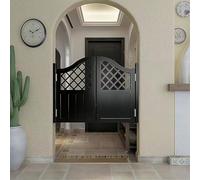 Genérico Puerta Abatible de Café, Puerta Vaiven Puertas Batientes, Cierre Automático, W 80-170cm H 90/100cm Puerta de Partición Salón Abatible Bidireccional Cintura Bisagras(Negro,H100cm x W97cm)