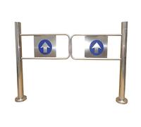 Genérico Puerta batiente automática de Acero Inoxidable: Elegante Puerta de Salida unidireccional para supermercados, bibliotecas, almacenes y fábricas. Acabado Plateado Duradero, Mecanismo de Rebote