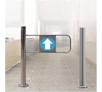 Genérico Puerta batiente automática - Puerta de Seguridad con Resorte para supermercados, bibliotecas y Zonas de Alto tránsito - Barrera metálica con Apertura de 90° para Mayor Seguridad y fácil acce