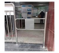 Genérico Puerta batiente de Seguridad con Resorte - Puerta de Entrada de Acero Inoxidable para restaurantes, supermercados y centros comerciales, diseño de Apertura a la Derecha, Acceso unidirecciona
