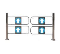 Genérico Puerta batiente de Seguridad para supermercados - Puerta metálica de Cierre Manual unidireccional con Freno de Giro, Ideal para almacenes, bibliotecas y Tiendas (200 x 100 cm)
