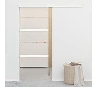 Genérico Puerta corredera con Tope Suave Vidrio ESG y Aluminio 76x205 cm,Puertas-288061