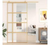 Genérico Puerta corredera Dorada de Vidrio ESG Transparente y Aluminio,Bricolaje,Materiales de construcción,Puertas,Puertas para el hogar-155192