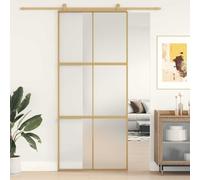 Genérico Puerta corredera Dorada Vidrio ESG Esmerilado Aluminio 90x205cm,Bricolaje,Materiales de construcción,Puertas,Puertas para el hogar-155158