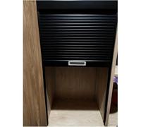 Genérico Puerta corredera Enrollable Negra para Armario - Puerta Enrollable Flexible para Cocina de Autocaravana, Garaje o Almacenamiento de electrodomésticos (61 x 55,9 cm / 24 x 22 pulgad