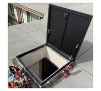 Genérico Puerta de Acceso a Techo de Metal Negro Personalizada, Cubierta Impermeable abatible para Mantenimiento de ático de 76 x 50 cm para viviendas, sótanos y bodegas. Tapa de Salida Cuadrada de 5