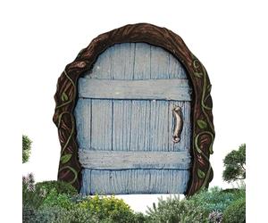 Genérico Puerta de Jardín de - para Árbol Exterior | Decoración Madera Tronco, Entrada Elfo Granja Casa Cuento con Escultura Mini Césped y Ornamento Patio