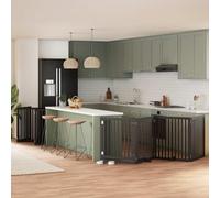 Genérico Puerta de Perros Plegable 10 Paneles Madera álamo Negra 800 cm,Productos para Mascotas,Productos para Mascotas,Productos para Perros,Casetas y cercados para perros-3155687