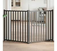 Genérico Puerta de Perros Plegable 2 Paneles Madera Abeto Negro 160 cm,Producto para Mascotas y Animales,Productos para Mascotas,Productos para Perros,Casetas y cercados para perros-352290