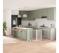 Genérico Puerta de Perros Plegable 6 Paneles Madera álamo Blanca 480 cm,Productos para Mascotas,Productos para Mascotas,Productos para Perros,Casetas y cercados para perros-3155733