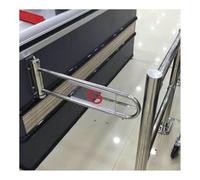 Genérico Puerta de Seguridad metálica Universal - Puerta batiente unidireccional para pasillos, Barrera de Entrada retráctil para centros comerciales, Plateada y roja, 50x15cm, solución de Seguridad