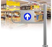Genérico Puerta de tráfico unidireccional, Puerta batiente automática con Resorte, Puerta batiente metálica de Alta Resistencia para Seguridad en supermercados y almacenes, Puerta de Seguridad de CIE