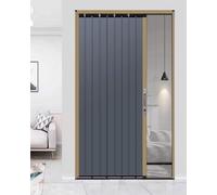 Genérico Puerta Plegable Interior con Cerradura y Llave, Puerta Corrediza Retráctil de Metal, Acordeón con Mosquitero para Dormitorio y Cocina