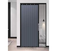 Genérico Puerta Plegable Interior con Cerradura y Llave, Puerta Corrediza Retráctil de Metal, Acordeón con Mosquitero para Dormitorio y Cocina