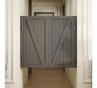Genérico Puertas batientes de Madera Maciza para cafetería, Puerta de salón de Cocina Gris de Doble Apertura 60 58 54 52 50 48 46 44 42 40 38 36 34 32 30 Pulgadas Grandes, 150 120 100 80 cm