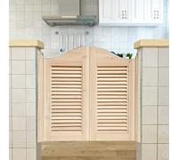 Genérico Puertas batientes de Madera Maciza para cafetería, sin Pintar. Puertas batientes de Madera para salón, balcón, Cocina, baño, cafetería, Estilo Western con bisagras, Puerta de Mader