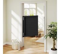 Genérico Puertas batientes de Madera Maciza para salón - Puerta divisoria de cafetería de Dos vías de 61 a 71 cm de Ancho, Media Puerta Interior para Entrada de Bar y Porche, Elegante Acabado Negro (