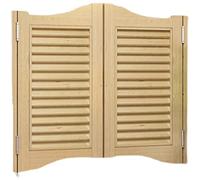 Genérico Puertas batientes para salón de café, Puertas batientes para Entrada de cafetería, Puertas batientes de salón de Interior con Lamas sin Pintar, Puerta divisoria de Madera Maciza pa