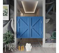 Genérico Puertas Batientes, Puerta Vaiven Puerta Abatible De Café W 60-160cm H 100cm Puertas De Media Cintura, Puerta De Vaquero Madera Maciza, con Bisagras Cierre Automático(Blue,W74 x H90cm)