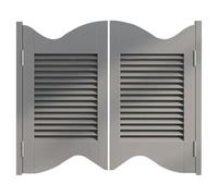 Genérico Puertas de salón con Lamas de Madera Maciza para Entrada de cafetería, Bar y Cocina - Puerta batiente de Media Cintura con bisagras, Gris, 110 x 100 cm (Ancho x Alto)